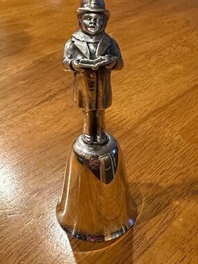 Reed & Barton Vintage Silver Caroler Hand Bell - Figurine Top